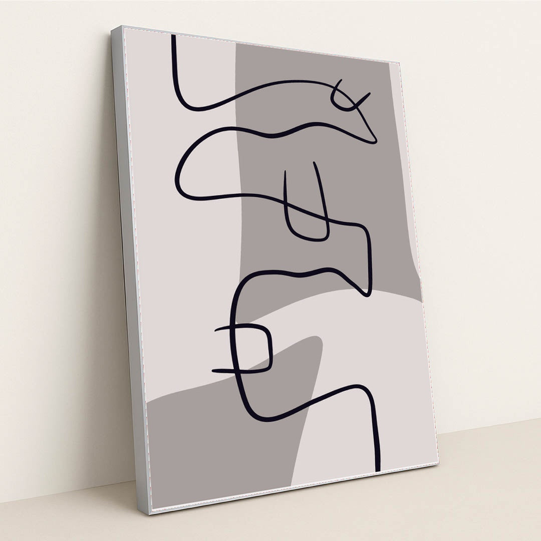 Modern Nordic Canvas with Boho Influences and Clean Contemporary Lines by Tyler Jacobs - Silver Frame Stretchiez