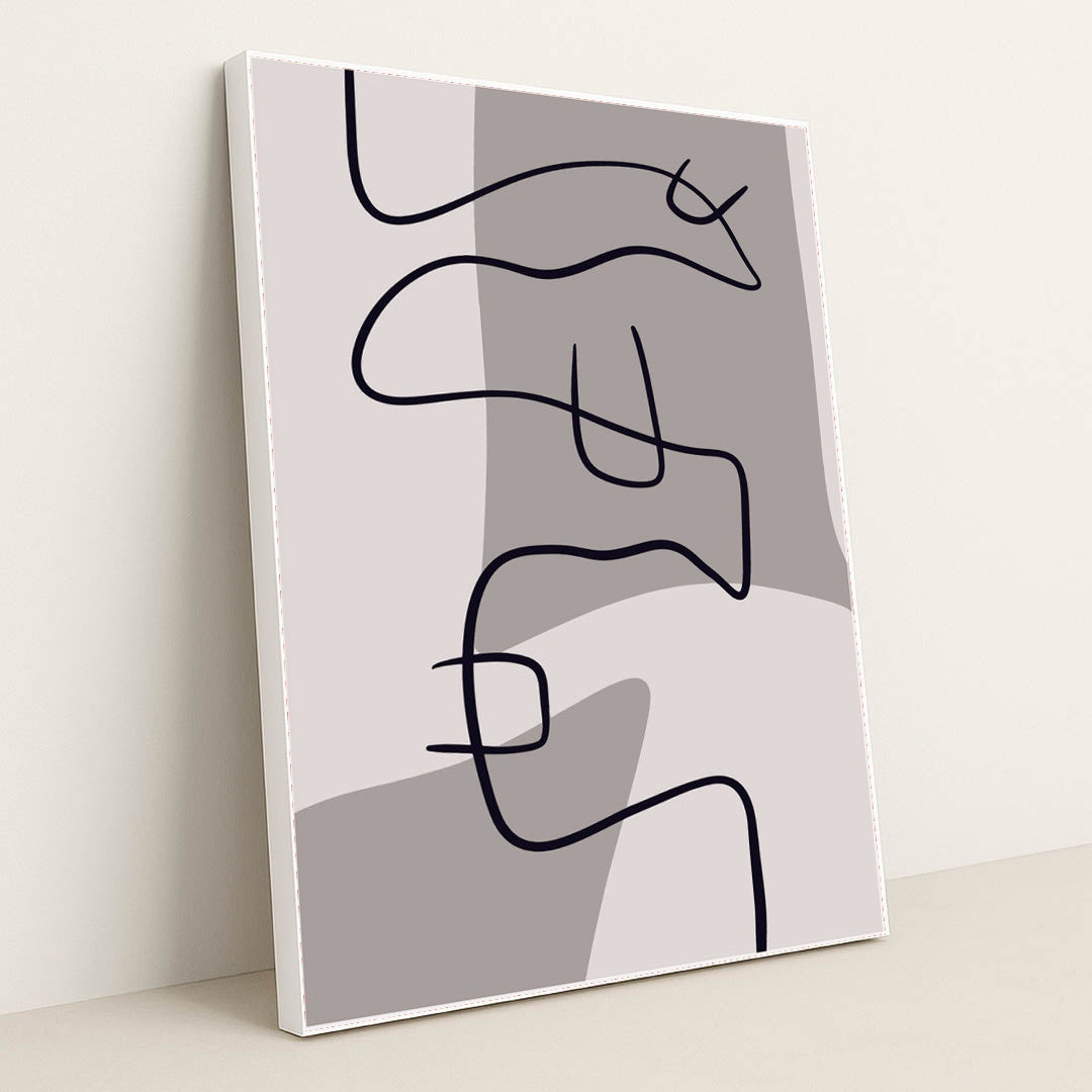 Modern Nordic Canvas with Boho Influences and Clean Contemporary Lines by Tyler Jacobs - White Frame Stretchiez