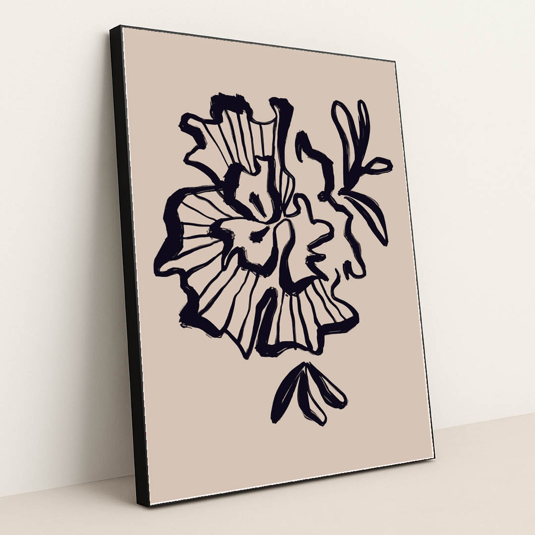 Scandinavian Abstract Minimal for Sleek Interiors by Tyler Jacobs - Black Frame Stretchiez