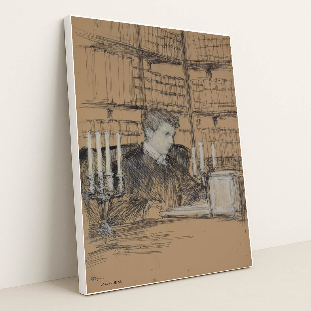 Scholar’s Vigil by Seven Akins - White Frame Stretchiez