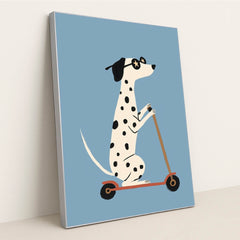 Scooter Pup by Melissa King - Silver Frame Stretchiez