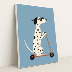 Scooter Pup by Melissa King - White Frame Stretchiez