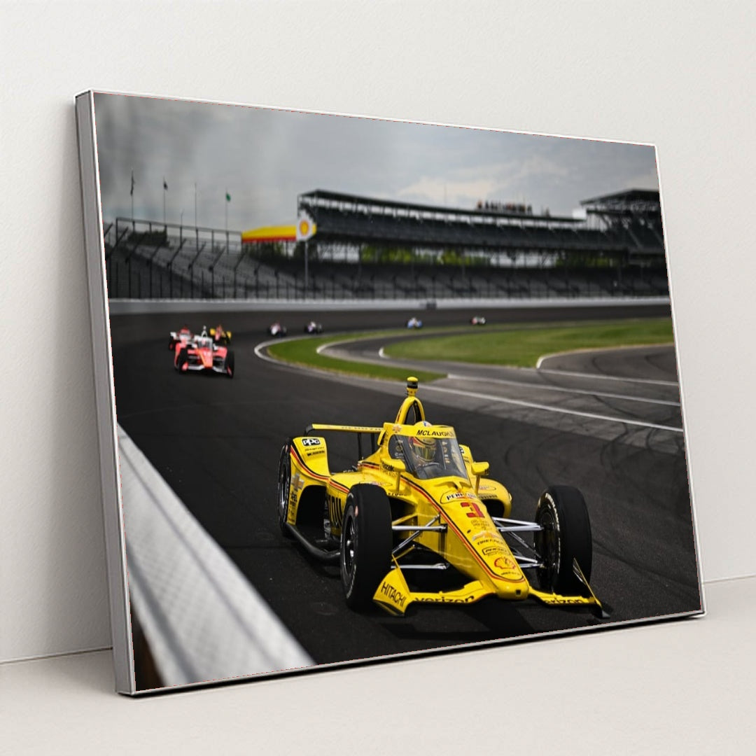 Scott McLaughlin — Indianapolis 500 Practice | Race Day Moment by James Black - Silver Frame Stretchiez