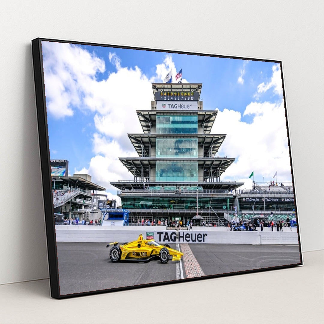 Scott McLaughlin — Indianapolis 500 Practice | Trackside Action by Indycar Photography - Black Frame Stretchiez