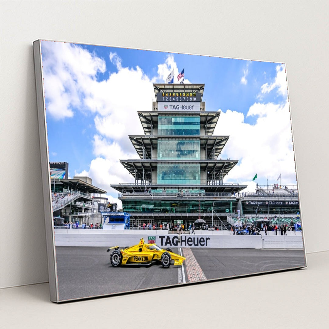 Scott McLaughlin — Indianapolis 500 Practice | Trackside Action by Indycar Photography - Silver Frame Stretchiez