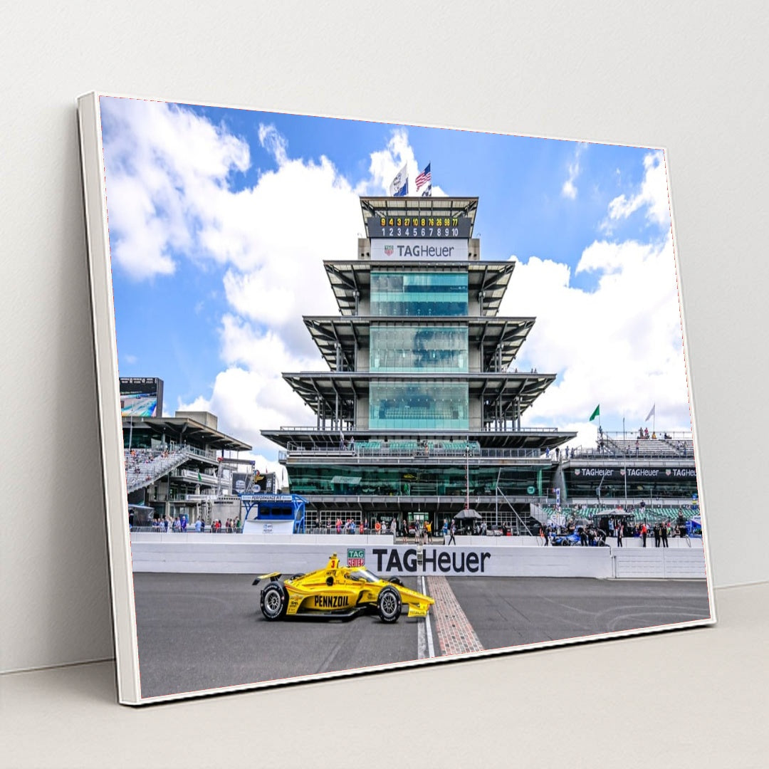 Scott McLaughlin — Indianapolis 500 Practice | Trackside Action by Indycar Photography - White Frame Stretchiez