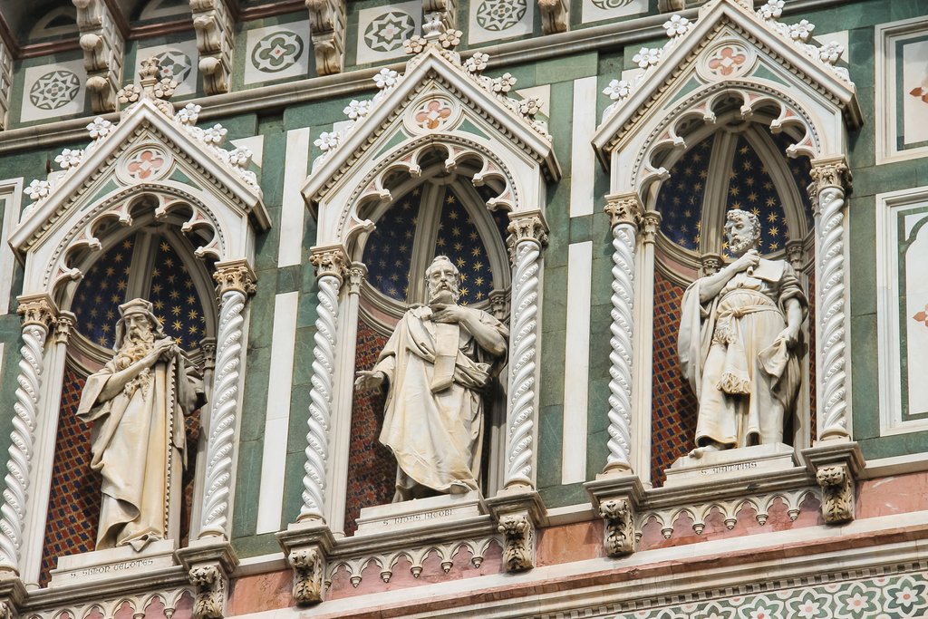 Stock Photos - Fragment of facade Duomo Santa Maria del Fiore, Florence, Italy