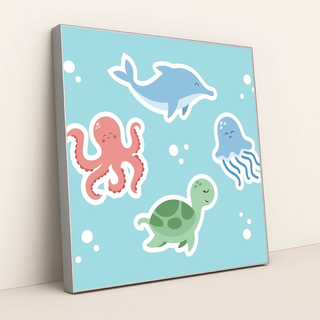 Sea Life in Harmony by Adri Ansyah - Silver Frame Stretchiez