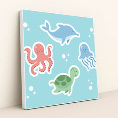 Sea Life in Harmony by Adri Ansyah - White Frame Stretchiez