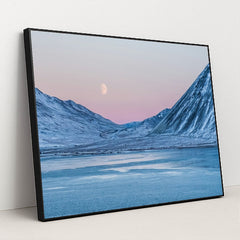 The Moon Paused Here First by Daiwei Lu - Black Frame Stretchiez