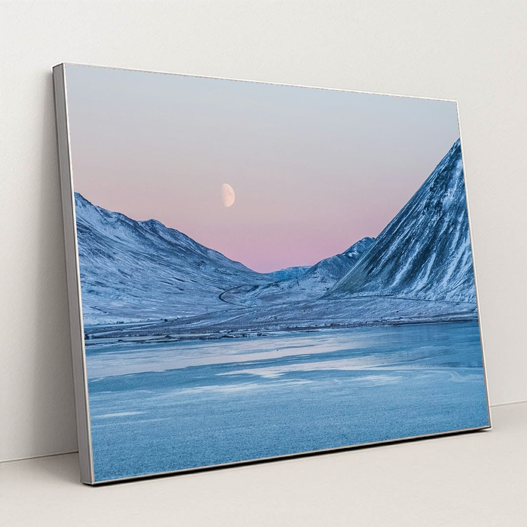 The Moon Paused Here First by Daiwei Lu - Silver Frame Stretchiez