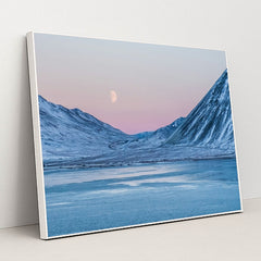 The Moon Paused Here First by Daiwei Lu - White Frame Stretchiez