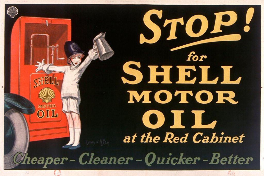 Jean d'Ylen - Stop! for Shell motor oil at the Red Cabinet (1926)