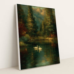 Silent Swans of Winter by James Green - White Frame Stretchiez