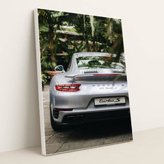 Silver 911 Turbo S  Porsche Coupe in Focus by Severin Demchuk - White Frame Stretchiez