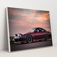 Silvia S13 at Sunset by Patrik Storm - White Frame Stretchiez