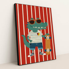 Skater Gator by Melissa King - Black Frame Stretchiez