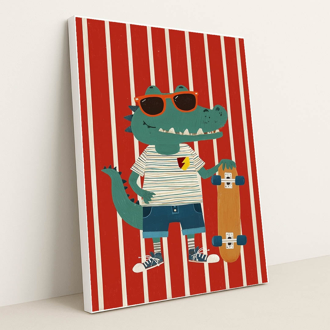 Skater Gator by Melissa King - White Frame Stretchiez