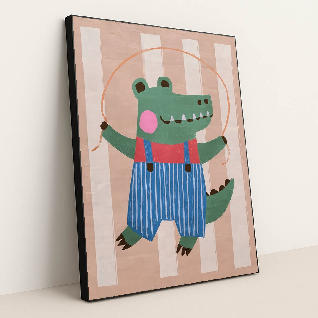 Skip, Croc, Skip! by Melissa King - Black Frame Stretchiez