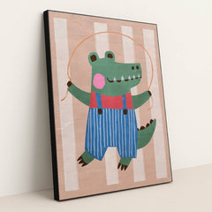 Skip, Croc, Skip! by Melissa King - Black Frame Stretchiez