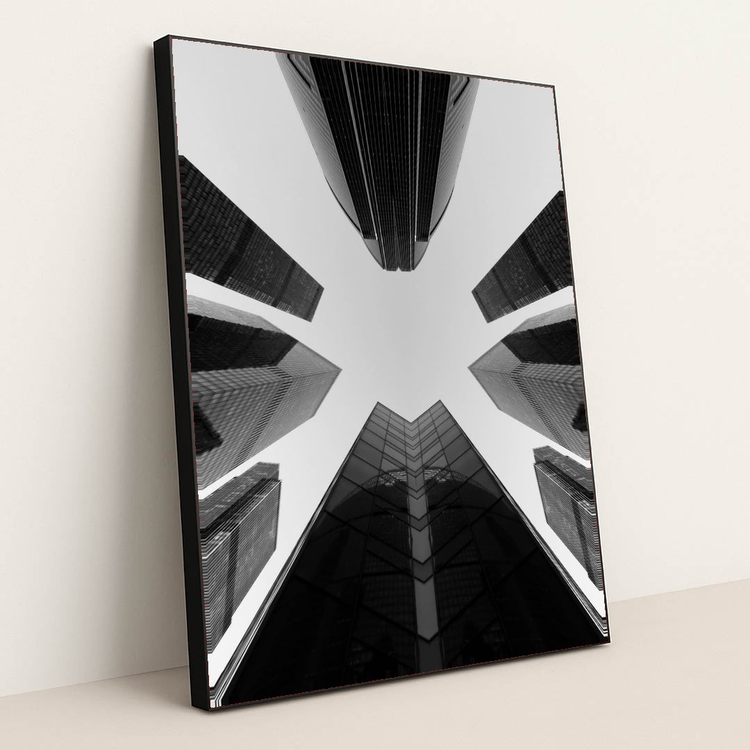 Skyline Symmetry by Mesut Yalçın - Black Frame Stretchiez