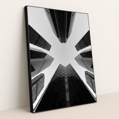 Skyline Symmetry by Mesut Yalçın - Black Frame Stretchiez