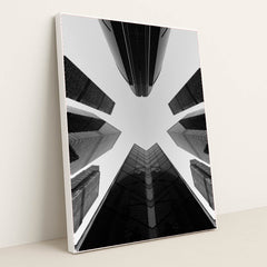 Skyline Symmetry by Mesut Yalçın - White Frame Stretchiez