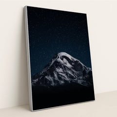 Snowy Peak by Maksim Samuilionak - Silver Frame Stretchiez
