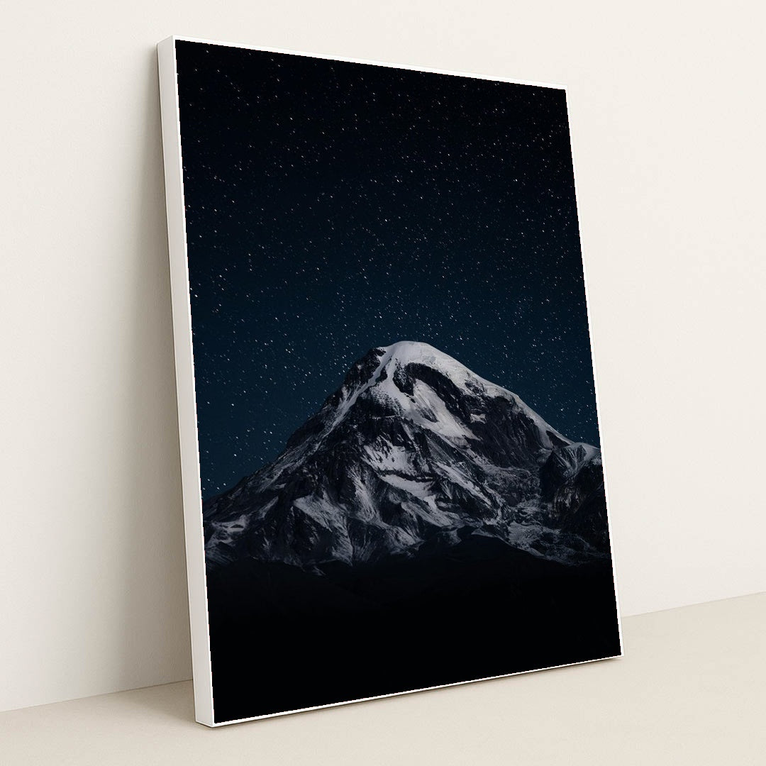 Snowy Peak by Maksim Samuilionak - White Frame Stretchiez