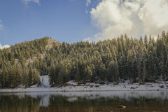 Matthew Harmon - Snowy Forest Reflection By Tranquil Lake