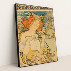 Soleil du Dimanche by Alphonse Mucha - Black Frame Stretchiez