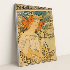 Soleil du Dimanche by Alphonse Mucha - Silver Frame Stretchiez