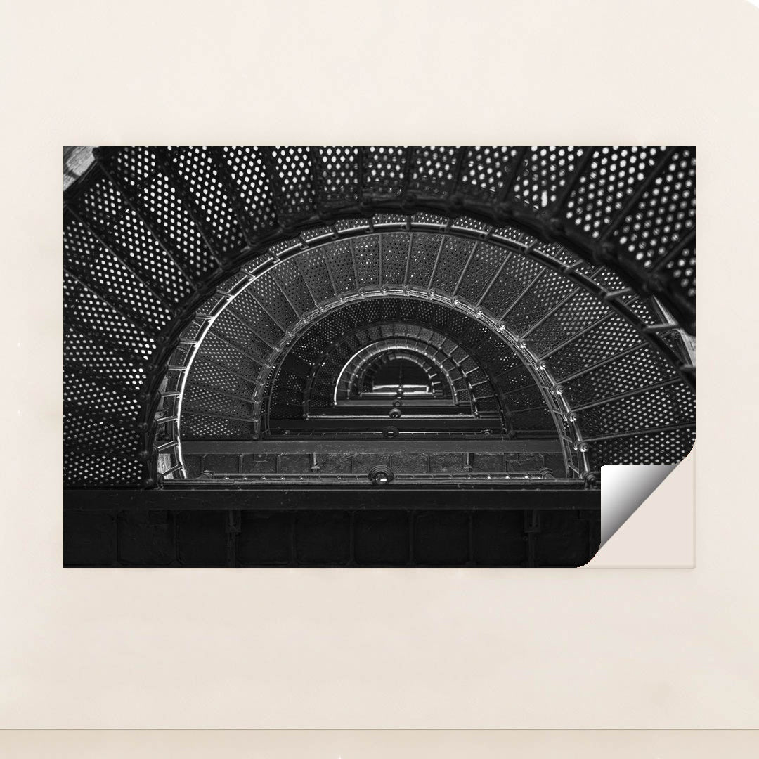 Elegant Black and White Spiral Staircase by Mark Stebnicki - Peeliez