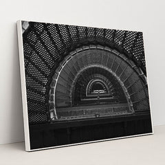 Elegant Black and White Spiral Staircase by Mark Stebnicki - White Frame Stretchiez