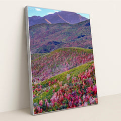 Spring Mosaic in the Mountains by Nils Rasmusson - Silver Frame Stretchiez