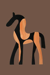 Standing Horse Walnut Sculpture by Wall Gusto™