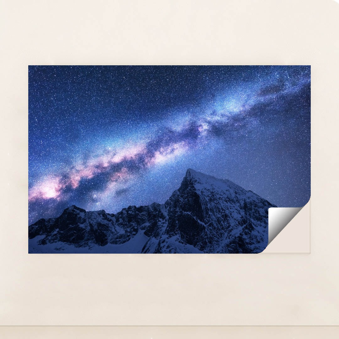 Starlit Milky Way Over Snowy Himalayan Peaks by Anonymous - Peeliez