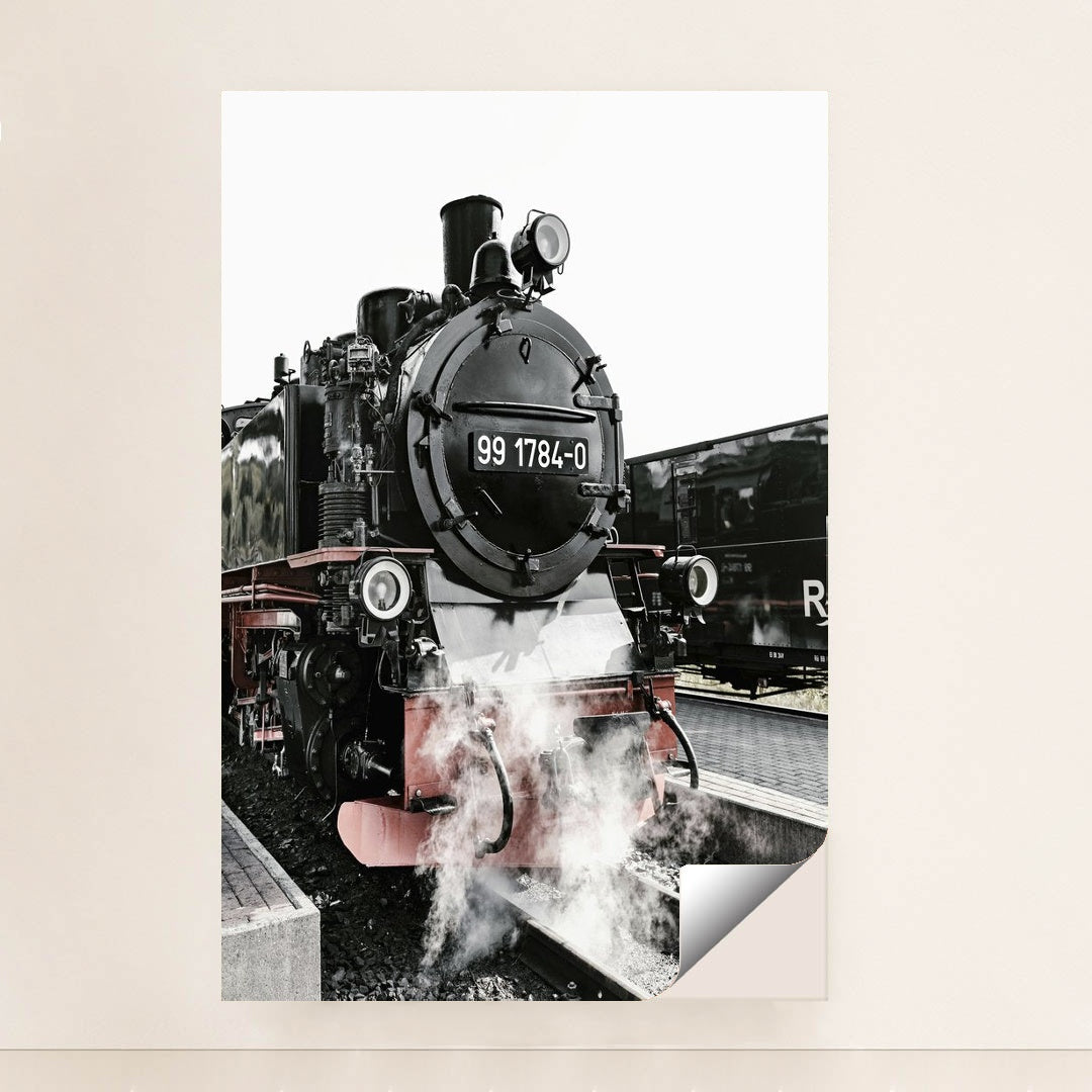 Classic Steam Locomotive at Railway Station by Felix Mittermeier - Peeliez