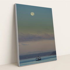 Ferry at Twilight in Steilacoom by JOHN CALLERY - Silver Frame Stretchiez