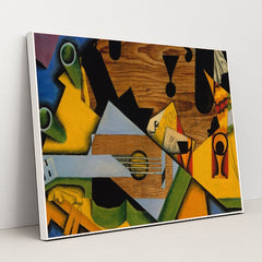 Still Life with a Guitar (1913) by Juan Gris - White Frame Stretchiez
