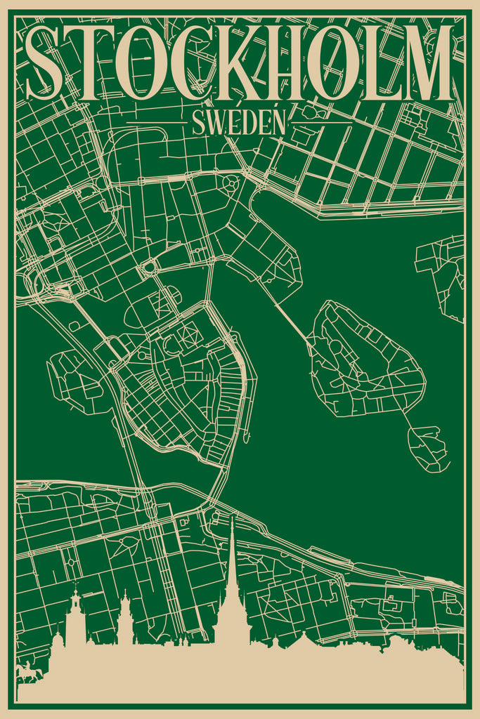 Blueprint of Stockholm's Urban Road Network by Anonymous