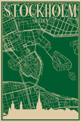 Blueprint of Stockholm's Urban Road Network by Anonymous