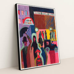 Store in the rain (1927) by Ernst Ludwig Kirchner - Black Frame Stretchiez