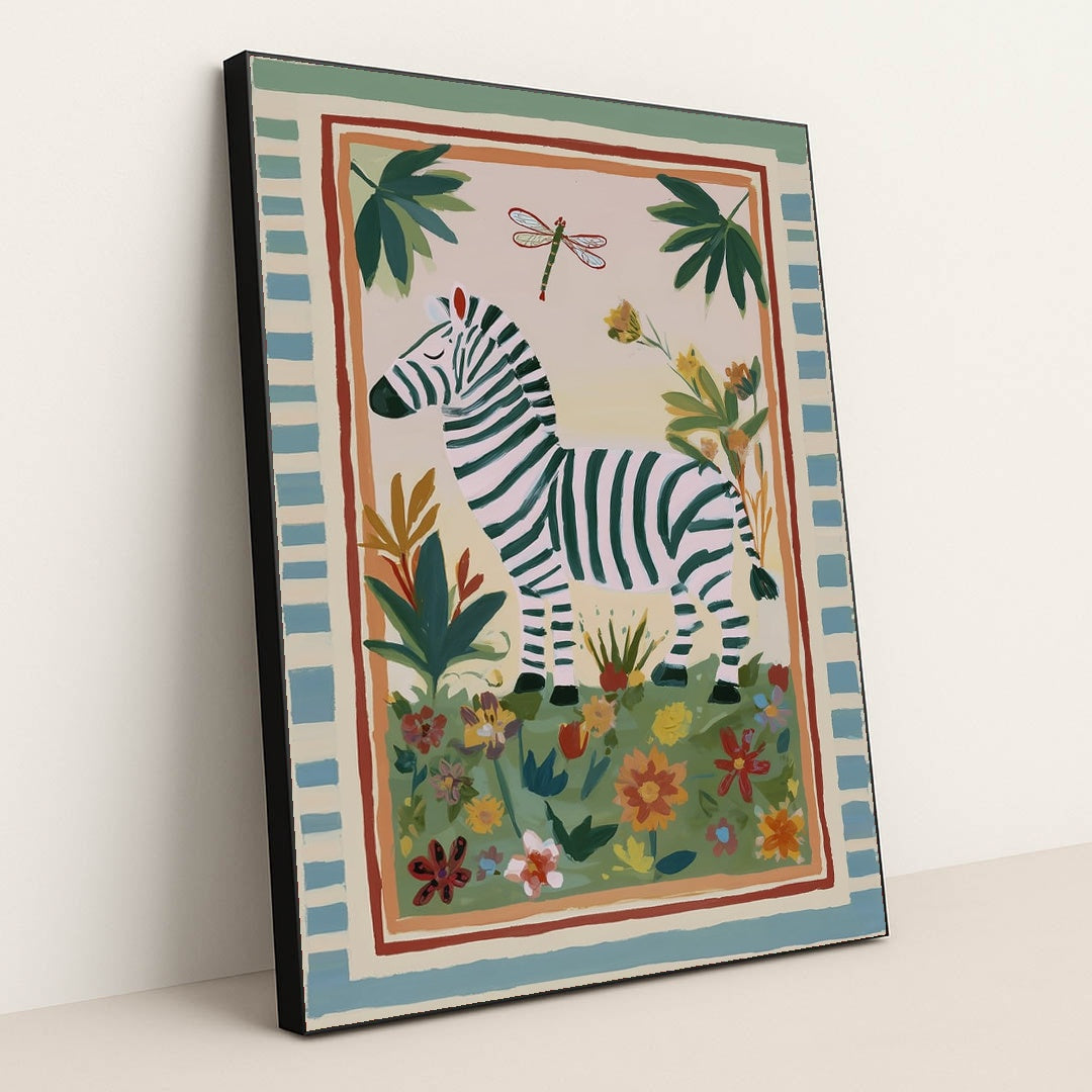 Stripes and Blooms by Anna Stone - Black Frame Stretchiez