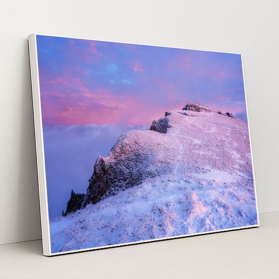 Summit Above the Clouds by Daniel Mirlea - White Frame Stretchiez