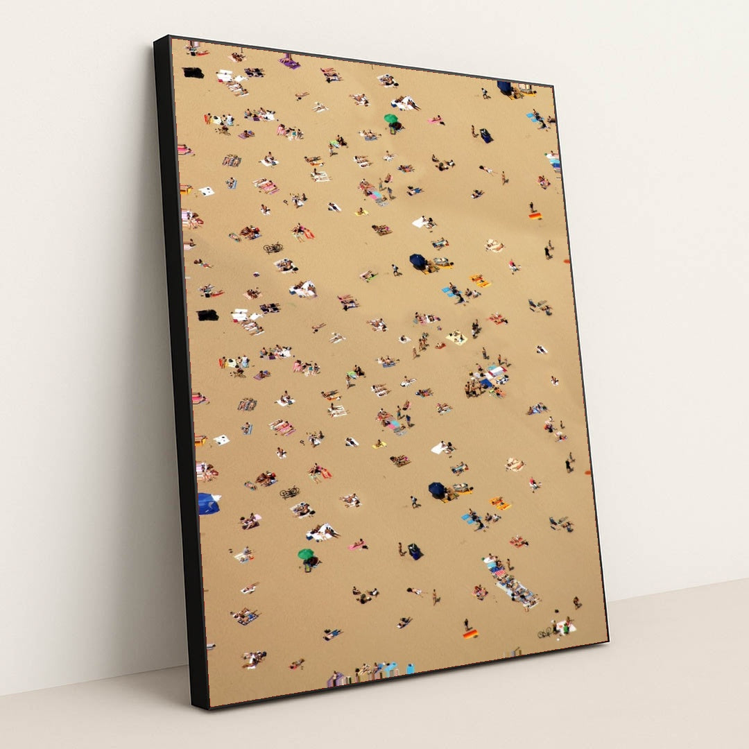 Sunbathers on Sand by Jason Hawke - Black Frame Stretchiez