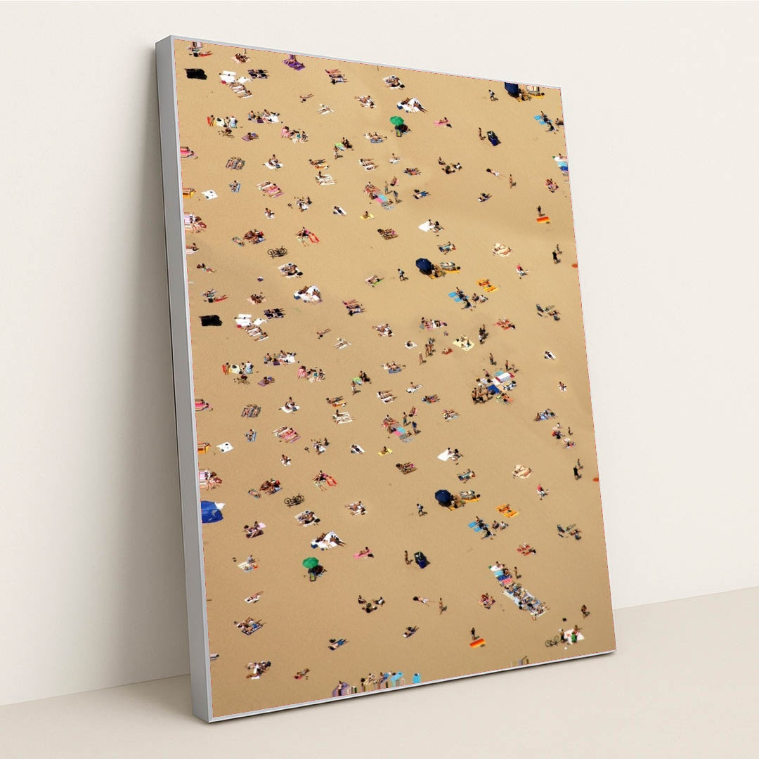 Sunbathers on Sand by Jason Hawke - Silver Frame Stretchiez