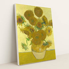 Sunflowers (fourth version) by Vincent Van Gogh - White Frame Stretchiez