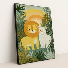Sunrise Friends in the Quiet Jungle by Melissa King - Black Frame Stretchiez