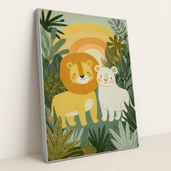 Sunrise Friends in the Quiet Jungle by Melissa King - Silver Frame Stretchiez